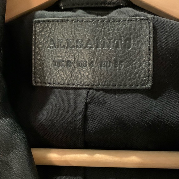 All saints sheep leather bomber jacket size 4 - Picture 11 of 11